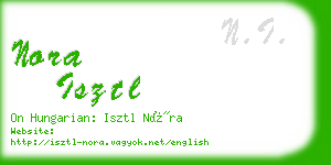 nora isztl business card